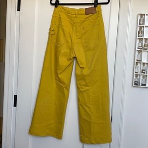 Wide legged yellow denim Acote trousers